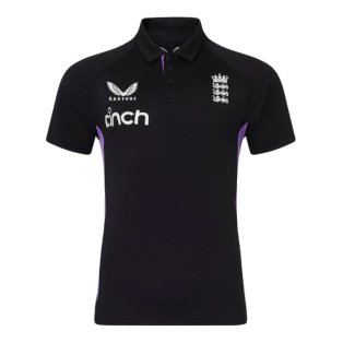 2024 England Cricket Presentation Polo Shirt (Black)