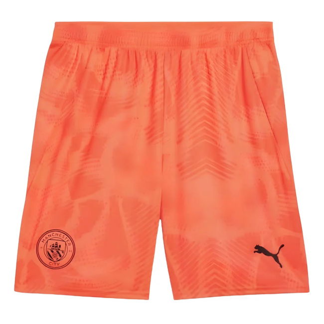 2024-2025 Man City Home Goalkeeper Shorts (Neon Sun)