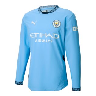 2024-2025 Man City Authentic Long Sleeve Home Shirt