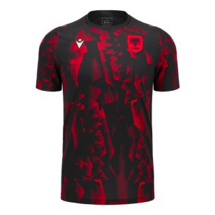 2024-2025 Albania Warm Up Shirt (Black-Red) [700047530001] - Uksoccershop