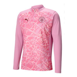 2024-2025 Man City Prematch 1/4 Zip Top (Pink)