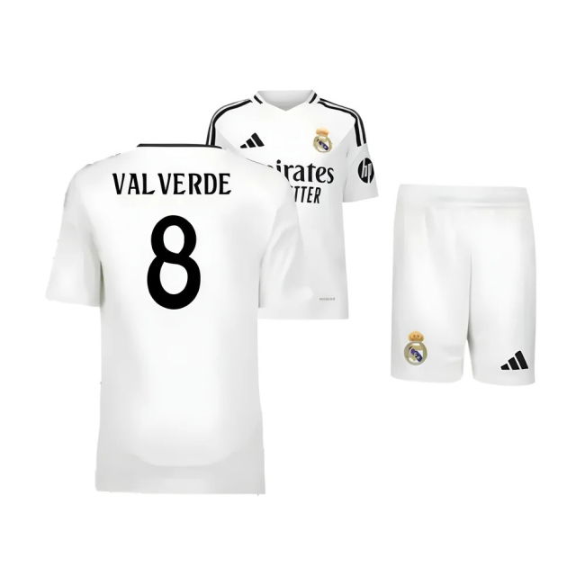 2024-2025 Real Madrid Home Youth Kit (Valverde 8)