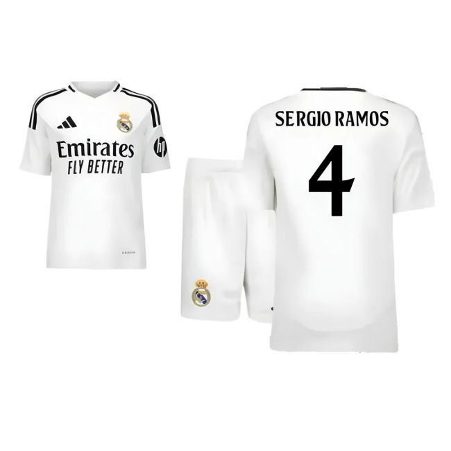 2024-2025 Real Madrid Home Youth Kit (Sergio Ramos 4)