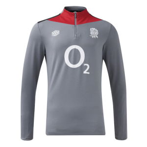 2024-2025 England Rugby Mid Layer Top O2 (Grey) - Kids