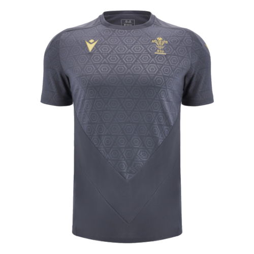2024-2025 Wales WRU Rugby Training Poly Shirt (Anthracite) - Kids