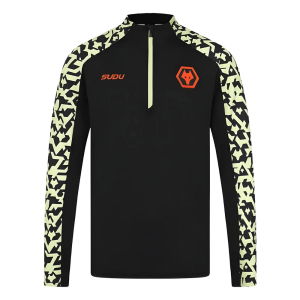 2024-2025 Wolves Pre Match 1/4 Zip Training Top (Black)