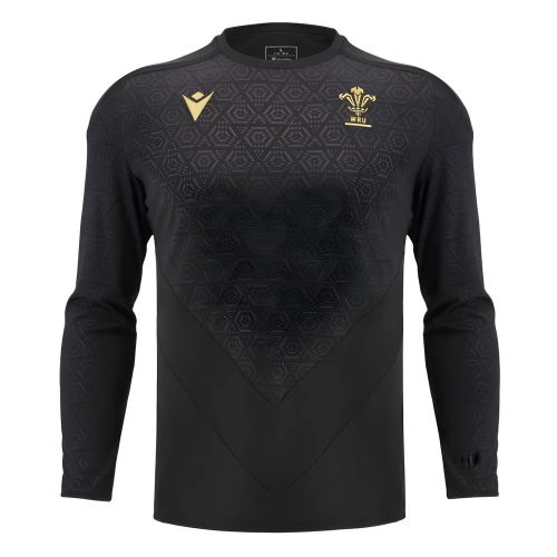 2024-2025 Wales Rugby LS Poly Training Shirt (Black)