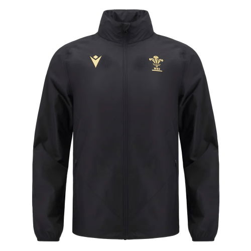 2024-2025 Wales Rugby Waterproof Mesh Jacket (Black)  2024-2025 Wales Rugby Waterproof Mesh Jacket (Black)