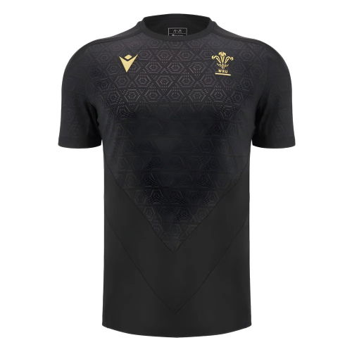 2024-2025 Wales Rugby WRU Poly Training Shirt (Black) - Kids
