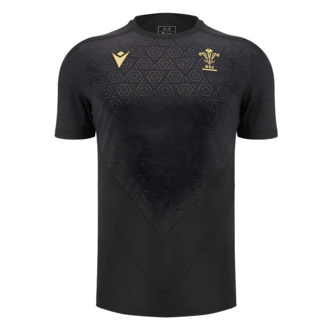 2024-2025 Wales Rugby WRU Poly Training Shirt (Black) - Kids