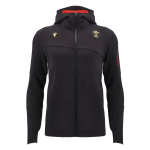 2024-2025 Wales WRU Rugby Ath Full Zip Hoody (Black)
