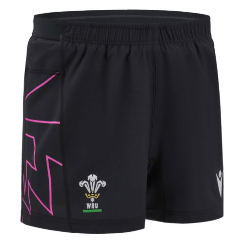 2024-2025 Wales WRU Away Rugby Pathway Shorts (Black)  2024-2025 Wales WRU Away Rugby Pathway Shorts (Black)