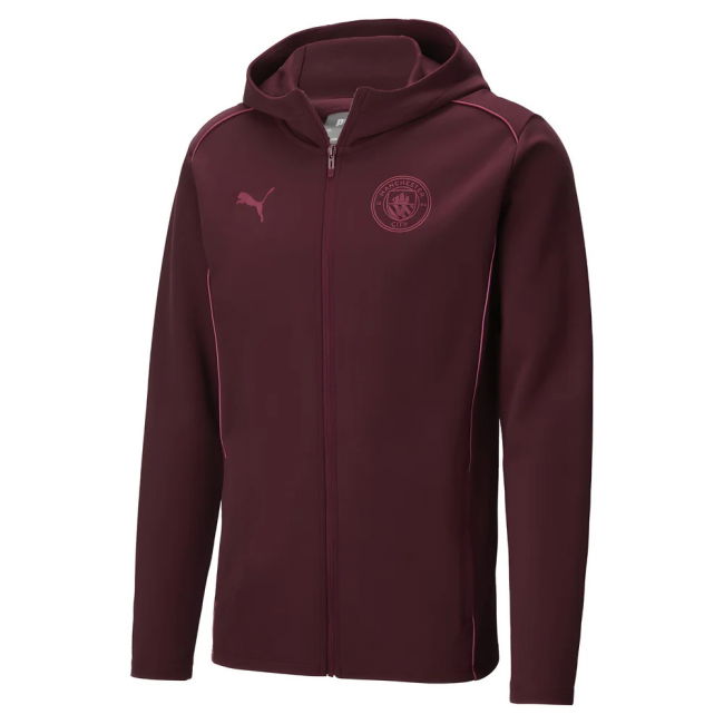 2024-2025 Man City Casuals Hooded Jacket (Dark Jasper)