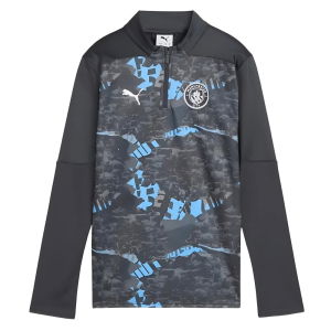 2024-2025 Man City Prematch 1/4 Zip Top (Strong Gray) - Kids
