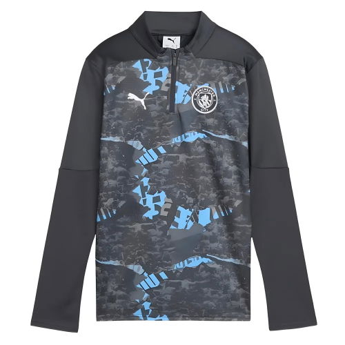2024-2025 Man City Prematch 1/4 Zip Top (Strong Gray) - Kids