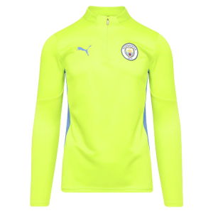 2024-2025 Man City Training 1/4 Zip Top (Yellow Glow)