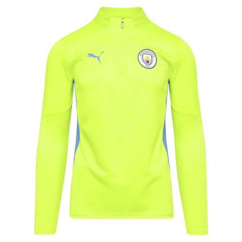 2024-2025 Man City Training 1/4 Zip Top (Yellow Glow)