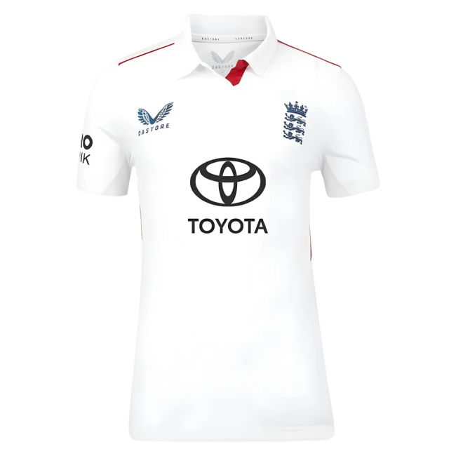 2025 England Cricket ECB Test Replica SS Shirt (White) - Womens