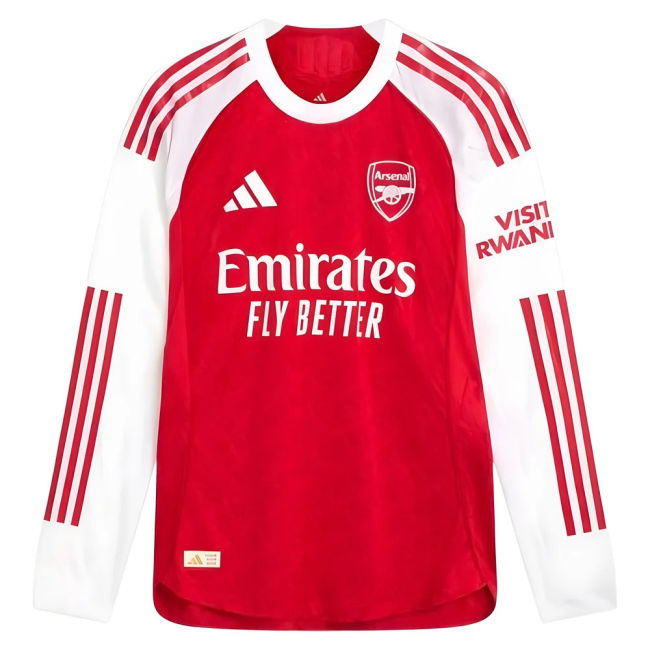 2025-2026 Arsenal Authentic Long Sleeve Home Shirt
