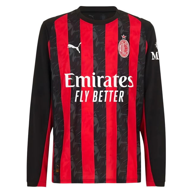 2025-2026 AC Milan Long Sleeve Home Shirt