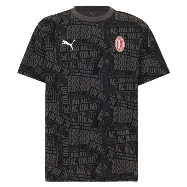 2025-2026 AC Milan ftblCulture Tee AOP (Black)