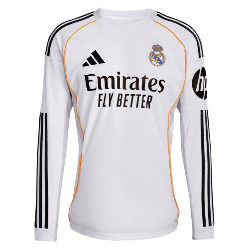 2025-2026 Real Madrid Long Sleeve Home Shirt