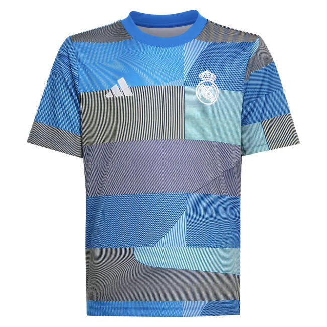 2025-2026 Real Madrid Pre-Match Shirt (Blue) - Kids
