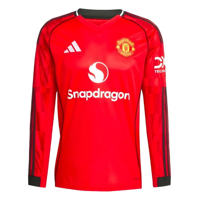 2025-2026 Man Utd Long Sleeve Home Shirt