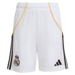 2025-2026 Real Madrid Home Shorts (White) - Kids