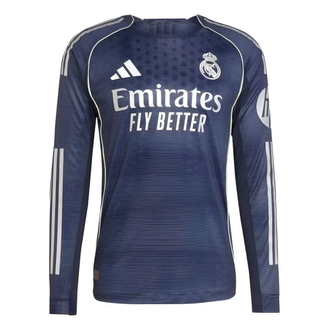 2025-2026 Real Madrid Authentic Long Sleeve Away Shirt