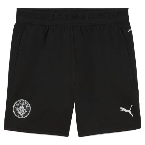 2025-2026 Man City Training Shorts w/pockets (Black) - Kids