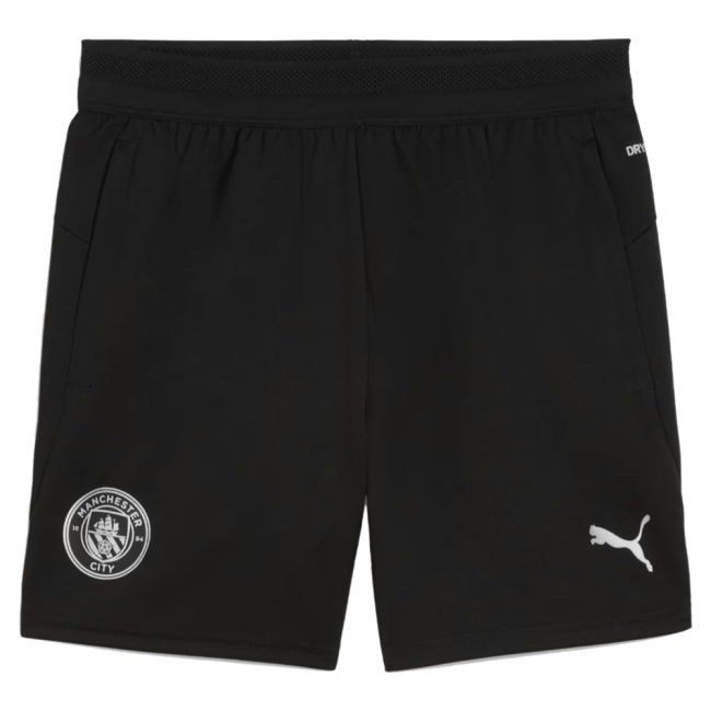 2025-2026 Man City Training Shorts w/pockets (Black) - Kids