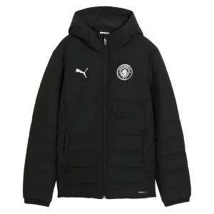 2025-2026 Man City Hooded Padded Coat (Black) - Kids