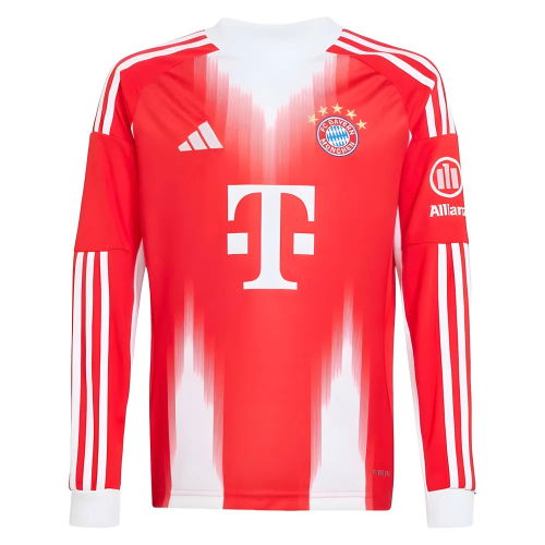 2025-2026 Bayern Munich Long Sleeve Home Shirt (Kids)