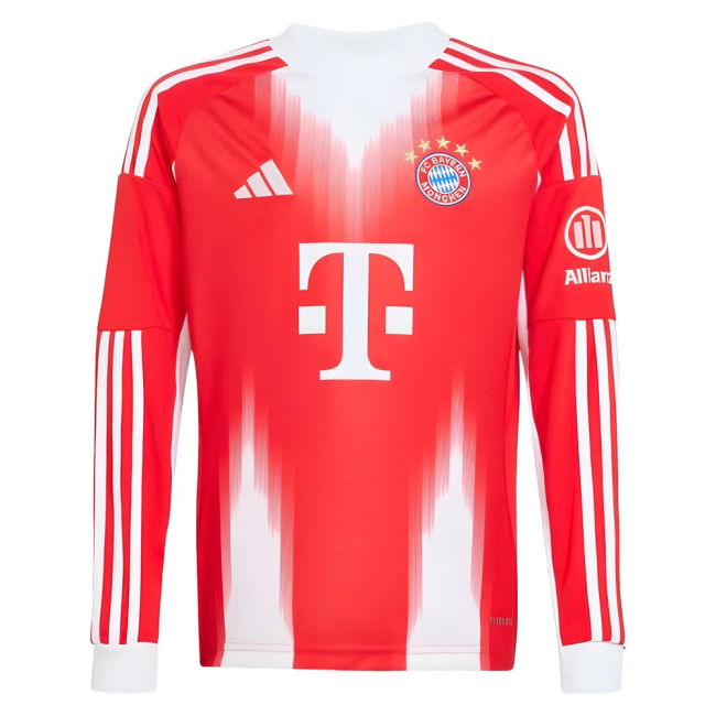 2025-2026 Bayern Munich Long Sleeve Home Shirt (Kids)