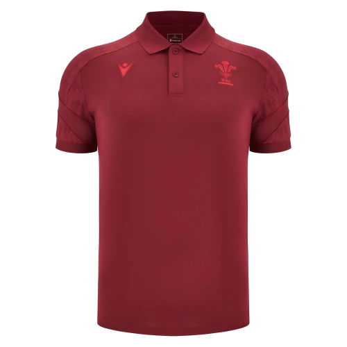 2025-2026 Wales WRU Travel Poly Polo Shirt (Deep Red)