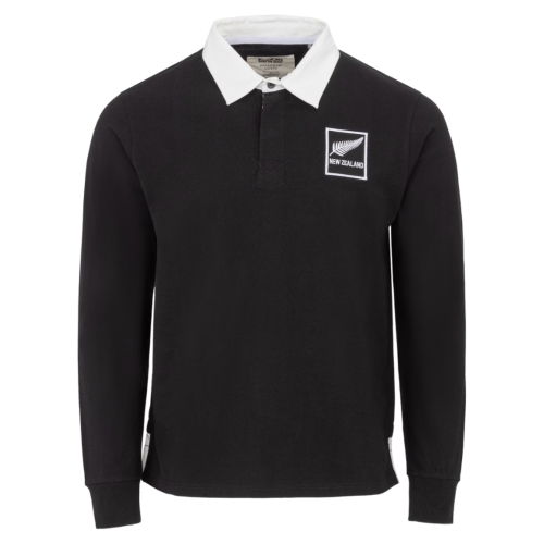 Kooga Vintage New Zealand Men\'s LS Rugby Shirt (Black)