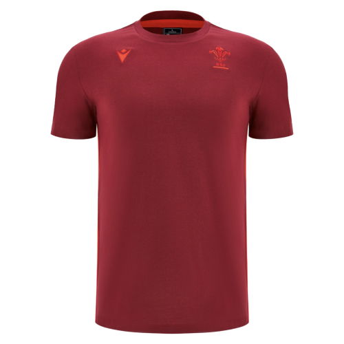 2025-2026 Wales WRU Rugby Travel Cotton Tee (Deep Red)