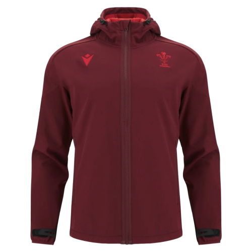 2025-2026 Wales WRU Rugby Travel Softshell Jacket (Deep Red)  2025-2026 Wales WRU Rugby Travel Softshell Jacket (Deep Red)