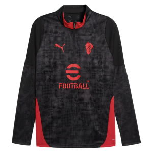 2025-2026 AC Milan Training 1/4 Zip Top (Black)