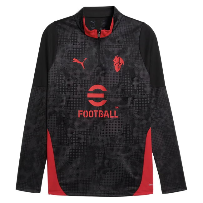 2025-2026 AC Milan Training 1/4 Zip Top (Black)