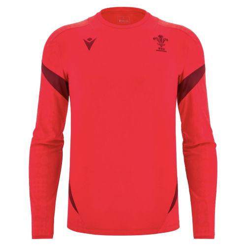 2025-2026 Wales WRU Rugby LS Player Training Shirt (Red)