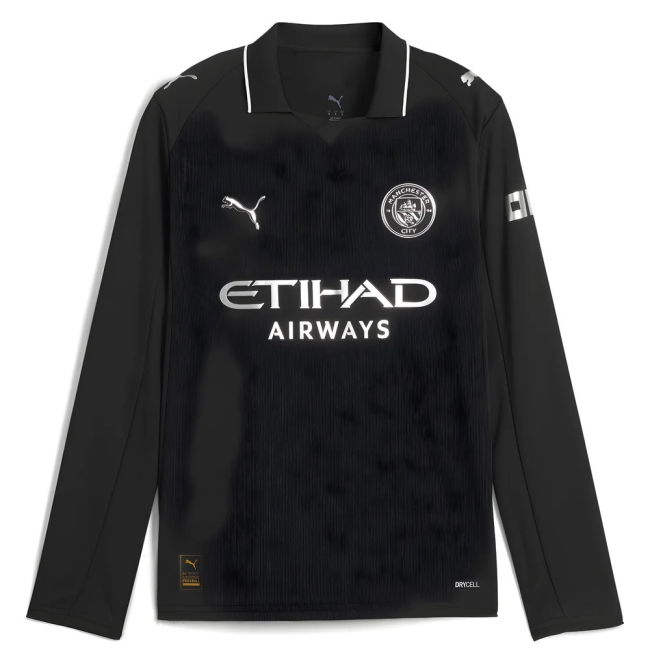 2025-2026 Man City Long Sleeve Away Shirt (Kids)