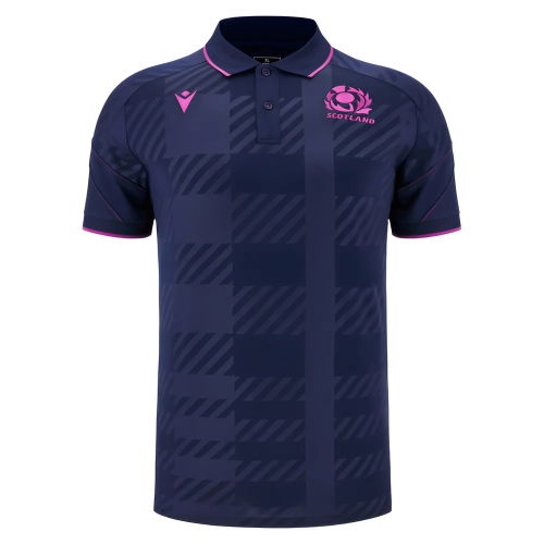 2025-2026 Scotland Rugby Travel Poly Polo Shirt (Navy)