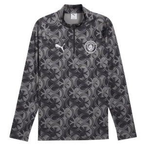 2025-2026 Man City Warm Up 1/4 Zip Top (Black)