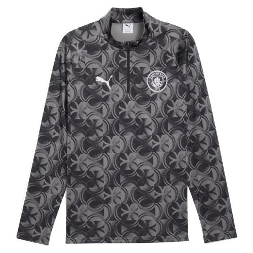 2025-2026 Man City Warm Up 1/4 Zip Top (Black)