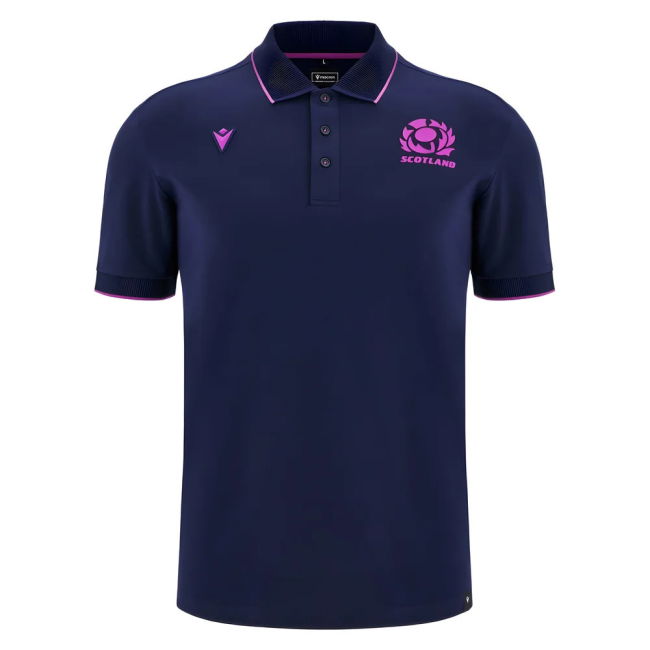 2025-2026 Scotland Rugby Ath Polo Piquet Shirt (Navy)