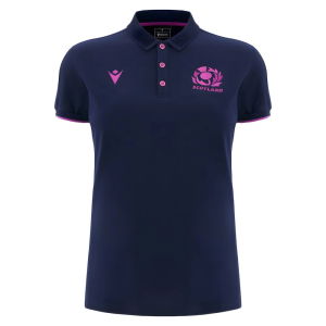 2025-2026 Scotland Rugby Travel Polo Shirt (Navy) - Womens