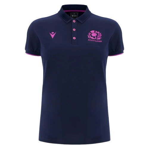 2025-2026 Scotland Rugby Travel Polo Shirt (Navy) - Womens