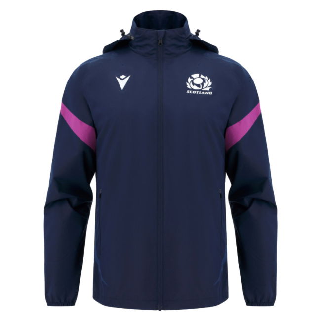 2025-2026 Scotland Rugby Training Rainjacket (Navy)